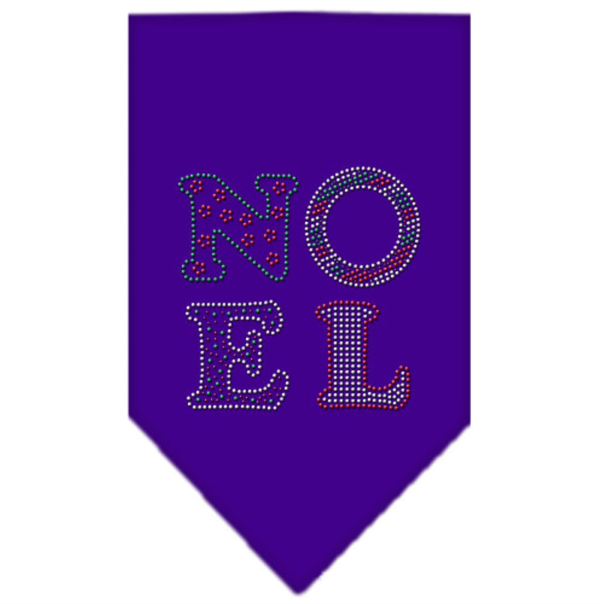 Christmas Pet and Dog Bandana Rhinestone, &quot;Noel&quot; Purple Small