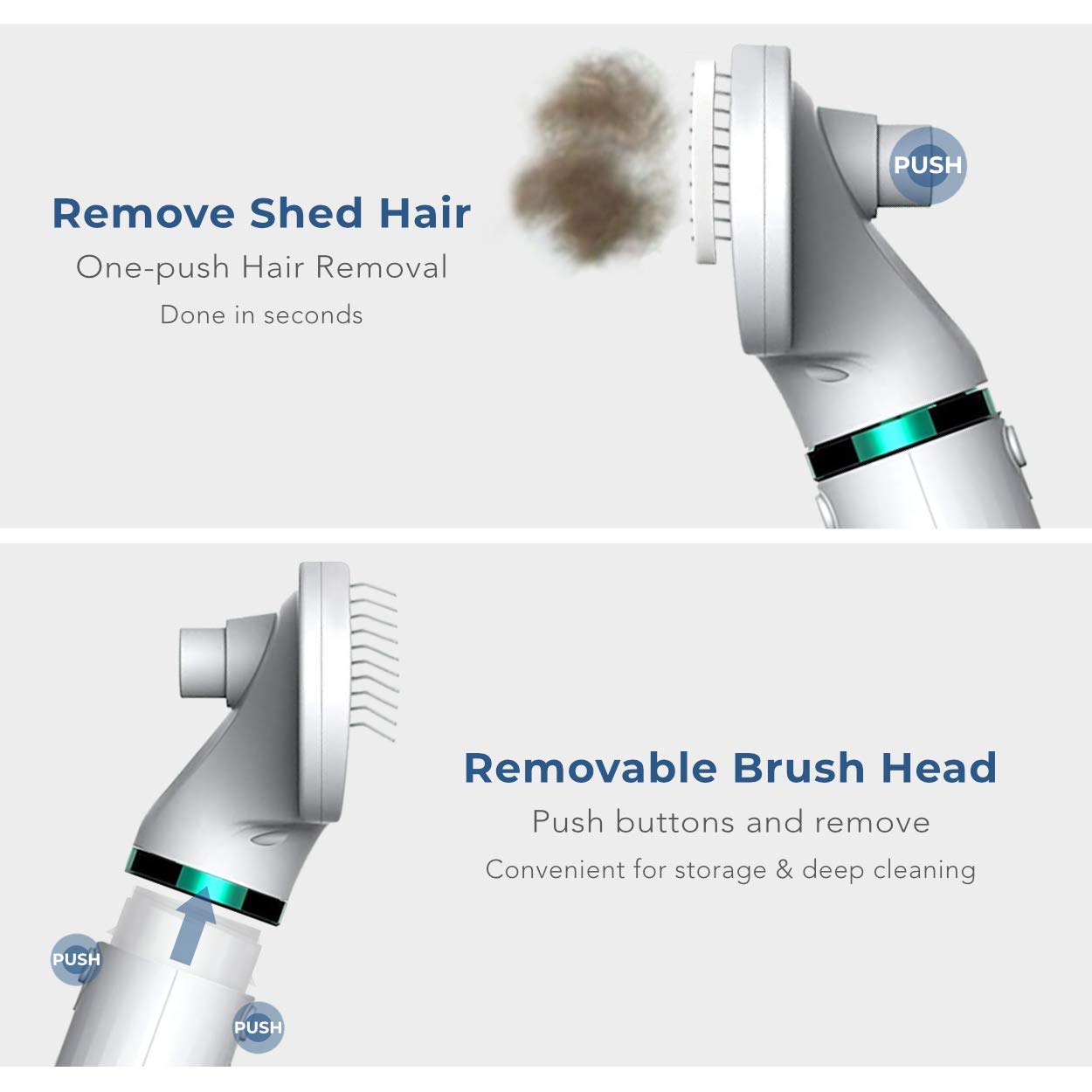 Dog Hair Dryer For Dogs & Cats | Portable And Quiet 2 In 1 Pet Hair Dryer With Self Cleaning Slicker Brush | Cat & Dog Blower Grooming Dryer | Professional Pet Blow Dryer | Adjustable Temperature