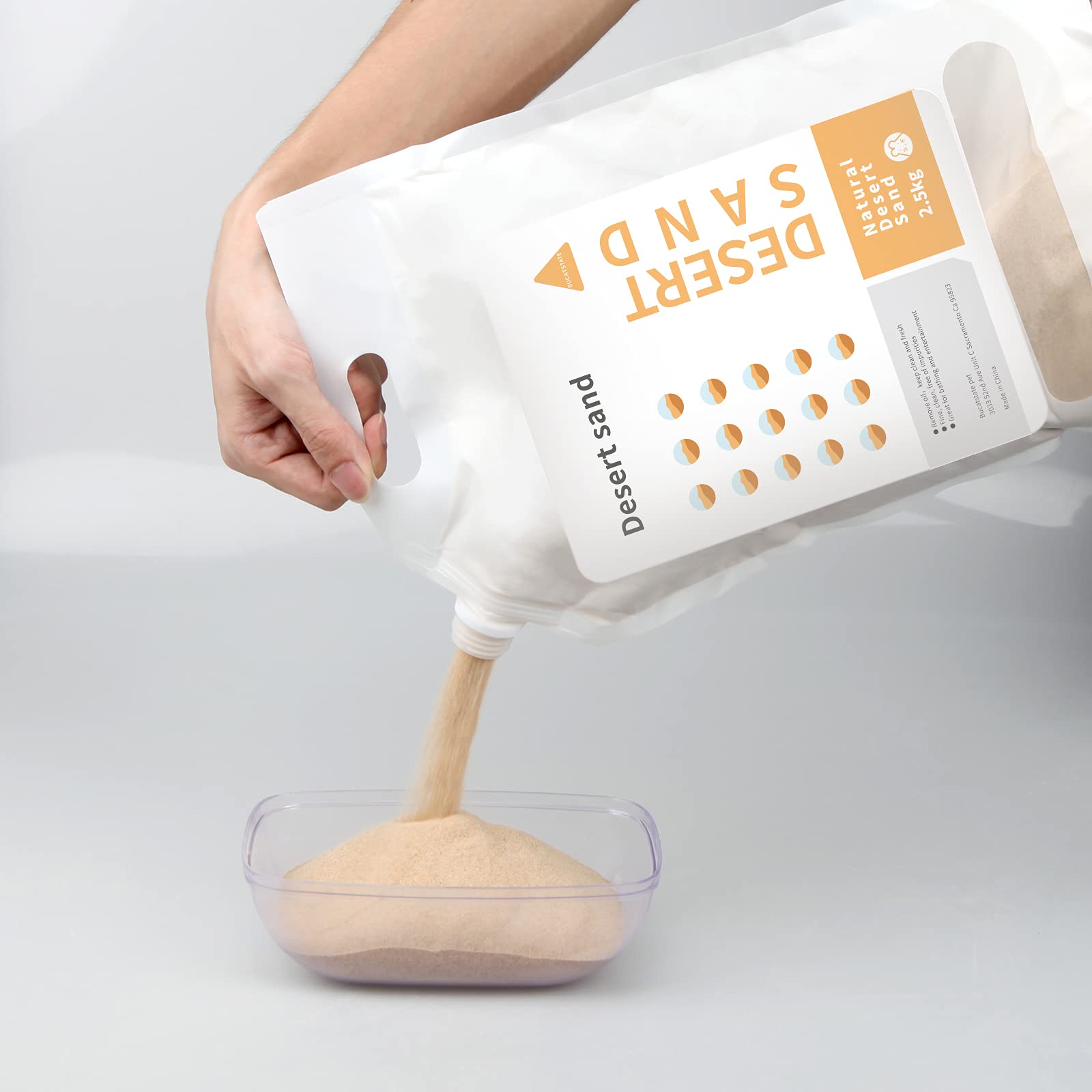 Bucatstate Hamster Bath Sand, 5.5Lbs/2.5Kg Desert Bath Sand Fine | No-Dust Potty Litter Silicon-Free Sand For Hamster Chinchillas Gerbil Mice Degu Or Other Small Pets (Fine Sand)