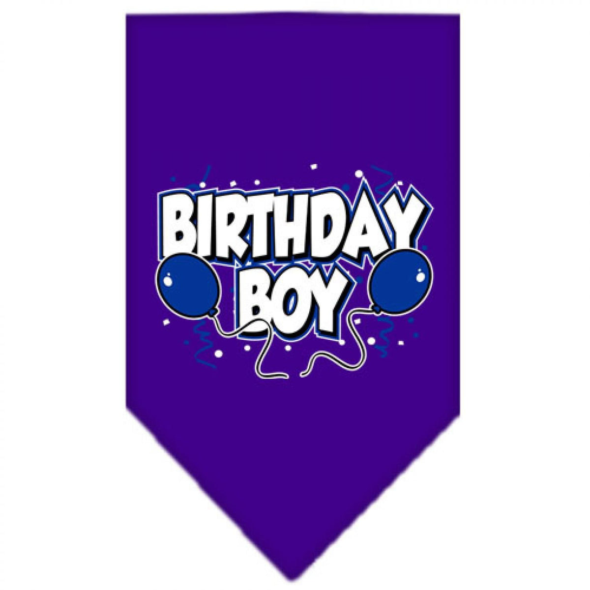 Pet and Dog Bandana Screen Printed, &quot;Birthday Girl -or- &quot;Birthday Boy&quot; Purple Birthday Boy (Small)