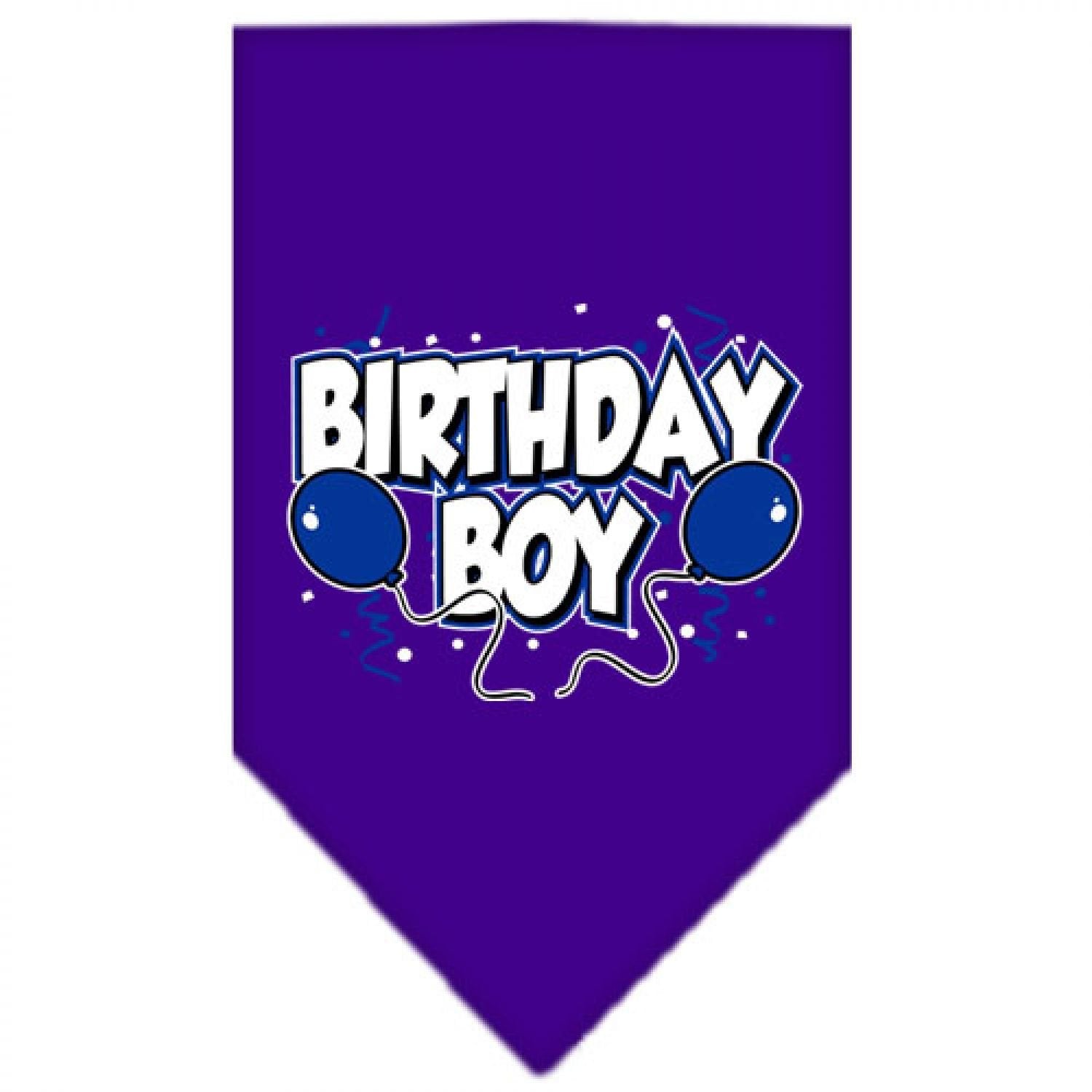 Mirage Pet Products Birthday Boy Screen Print Bandana for Pets, Large, Purple