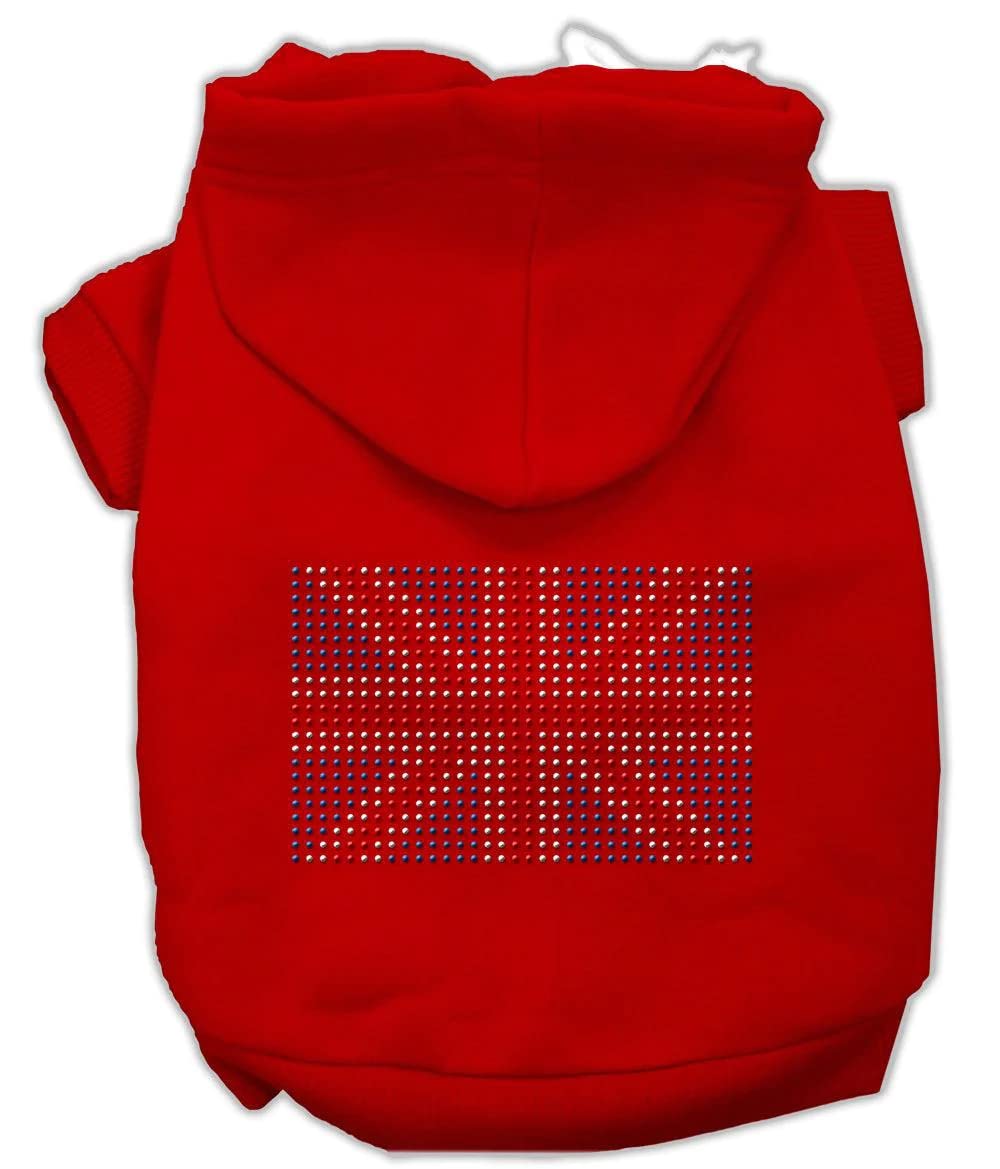 Pet, Dog & Cat Hoodie Rhinestone, &quot;British Flag&quot; Black LG (10-14 lbs.)