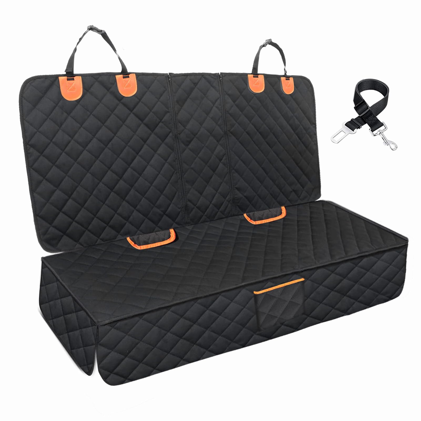 EasyHaWei Dog Car Seat Cover for Back Seat Bench Cover, Compatible for Armrest 100% Waterproof & Nonslip Backseat Protector for 