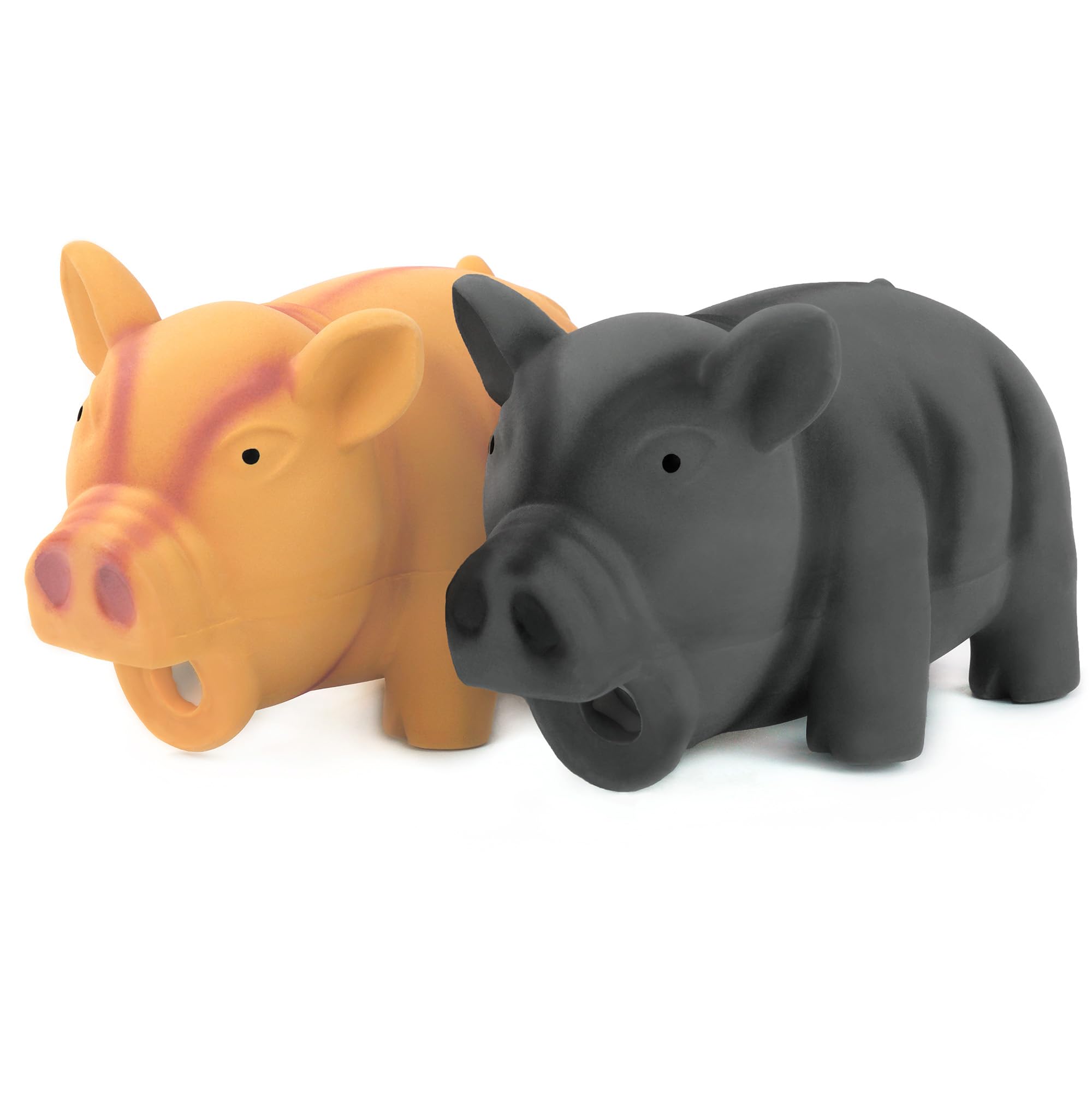 Chiwava 2 Pack 6.5' Medium Pig Dog Toy For Dogs Latex Rubber Cube Squeeze Grunting Sound Interactive Play