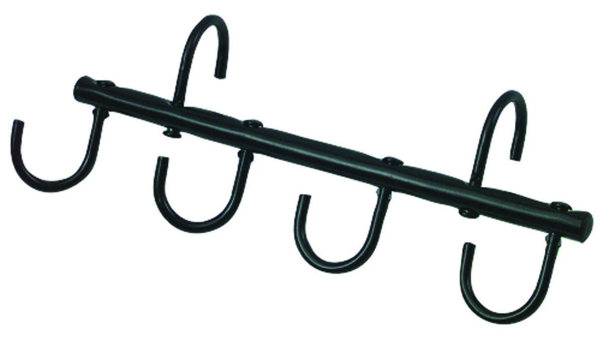 Roma 4 Hook Metal Tack Rack, Black