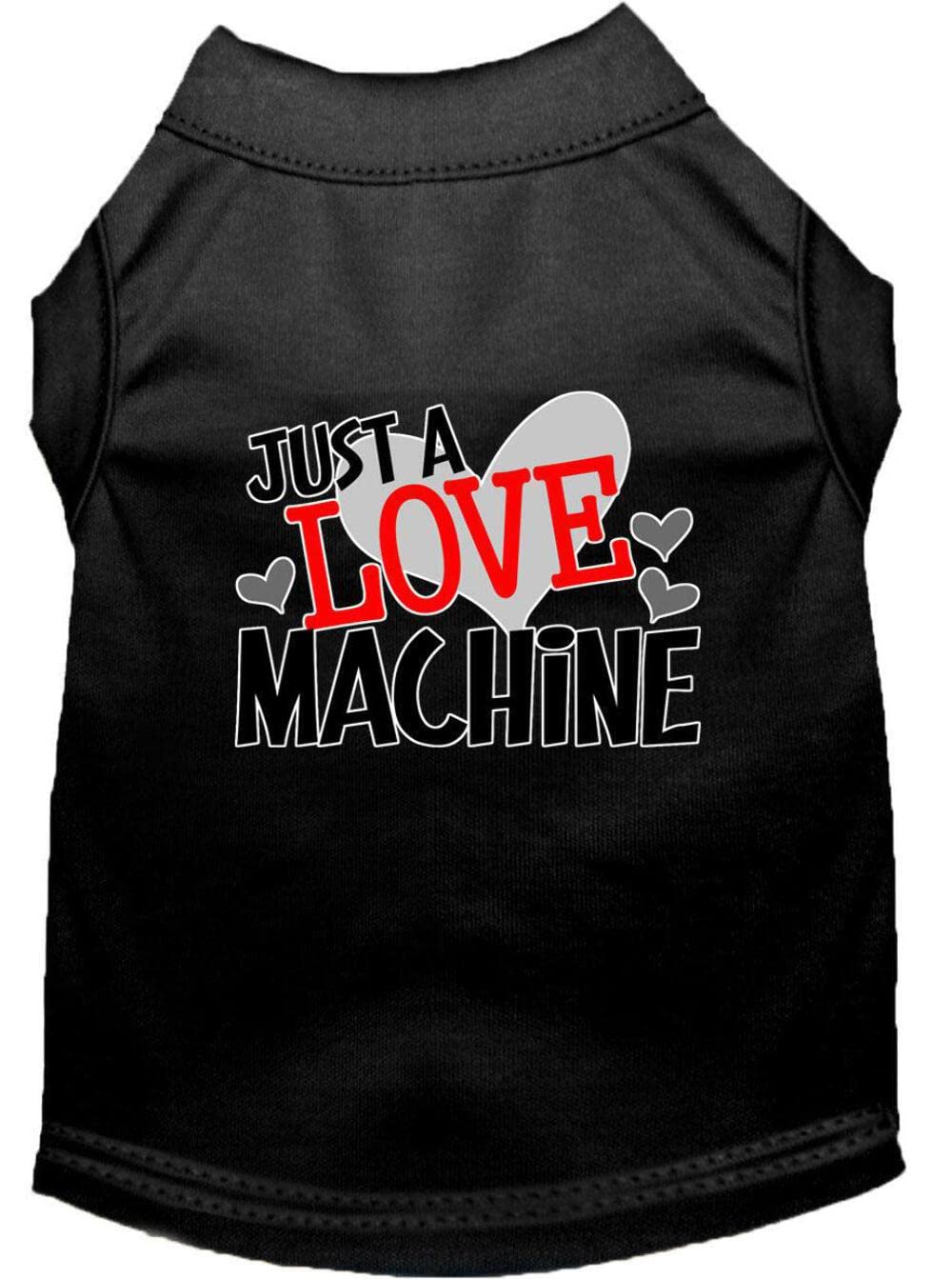 Pet Dog & Cat Shirt Screen Printed, "Just A Love Machine" Black 3XL (25-35 lbs.)