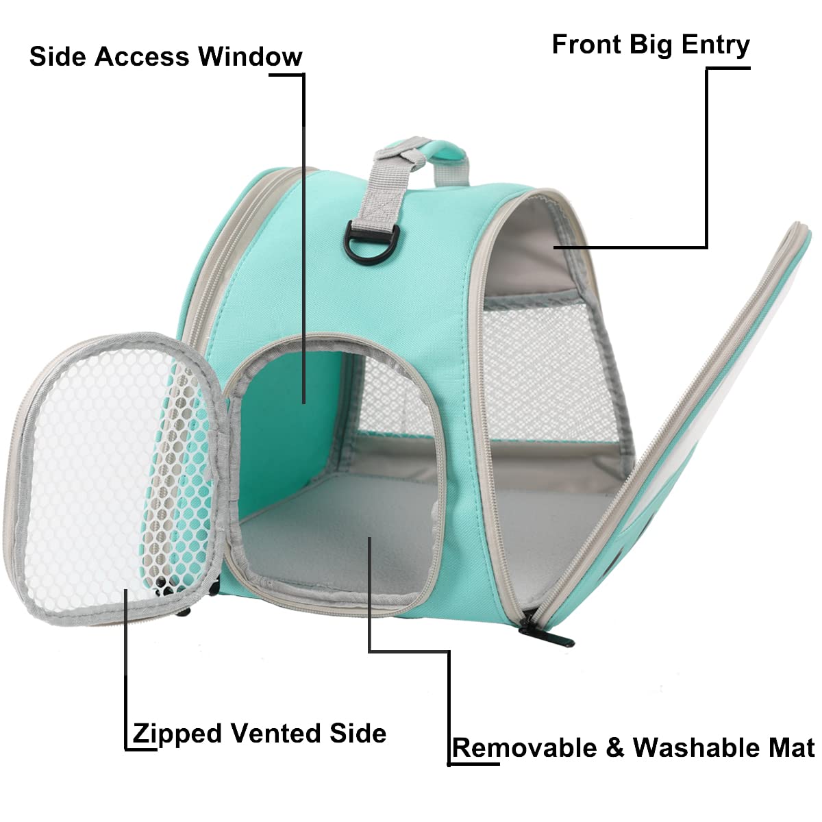 Bearded Dragon Carrier, Lizards & Small Animal Travel Carrier For Hedgehog, Rat, Parrot, Bird & Guinea Pig - Portable Carrier Fo