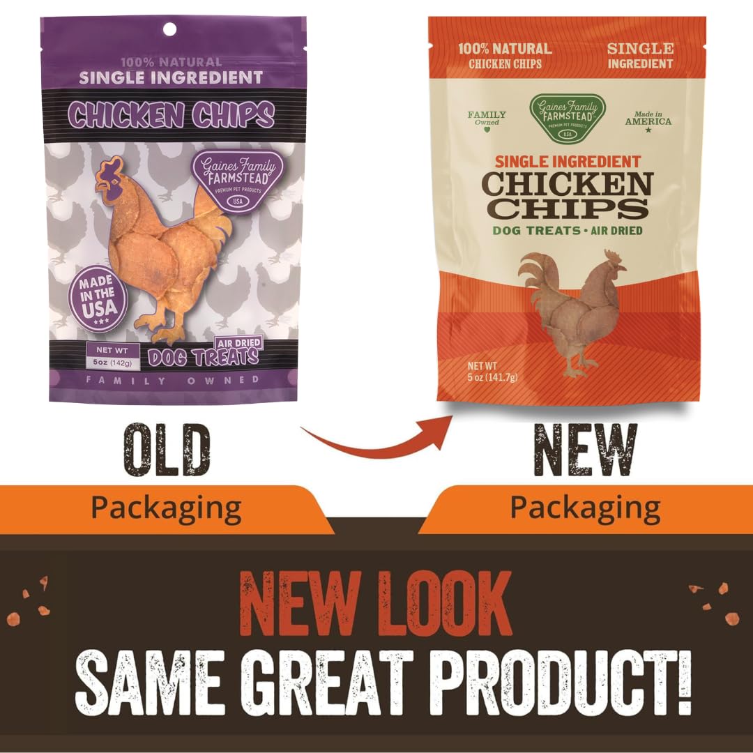 Gaines Family Farmstead Chicken Chips for Dogs - 6 oz Natural, High-Protein Dog Treats, Rawhide-Free Chews, Single Ingredient, G