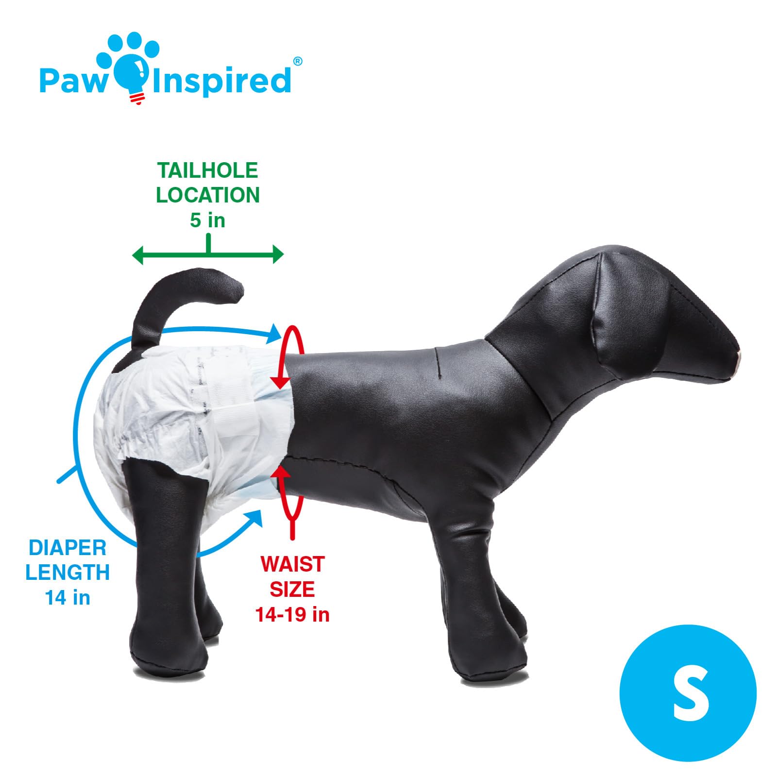 Paw Inspired Disposable Dog Diapers  Female Dog Diapers Ultra Protection  Diapers for Dogs in Heat, Excitable Urination, or Inco