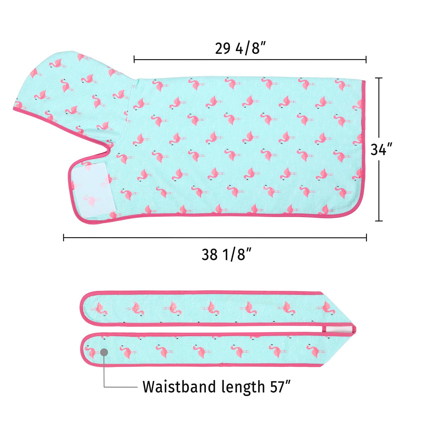 Hde Dog Bathrobe Super Absorbent Quick Drying Towel With Hood For All Dog Breeds Sizes S-Xxl - Flamingos - Xxl
