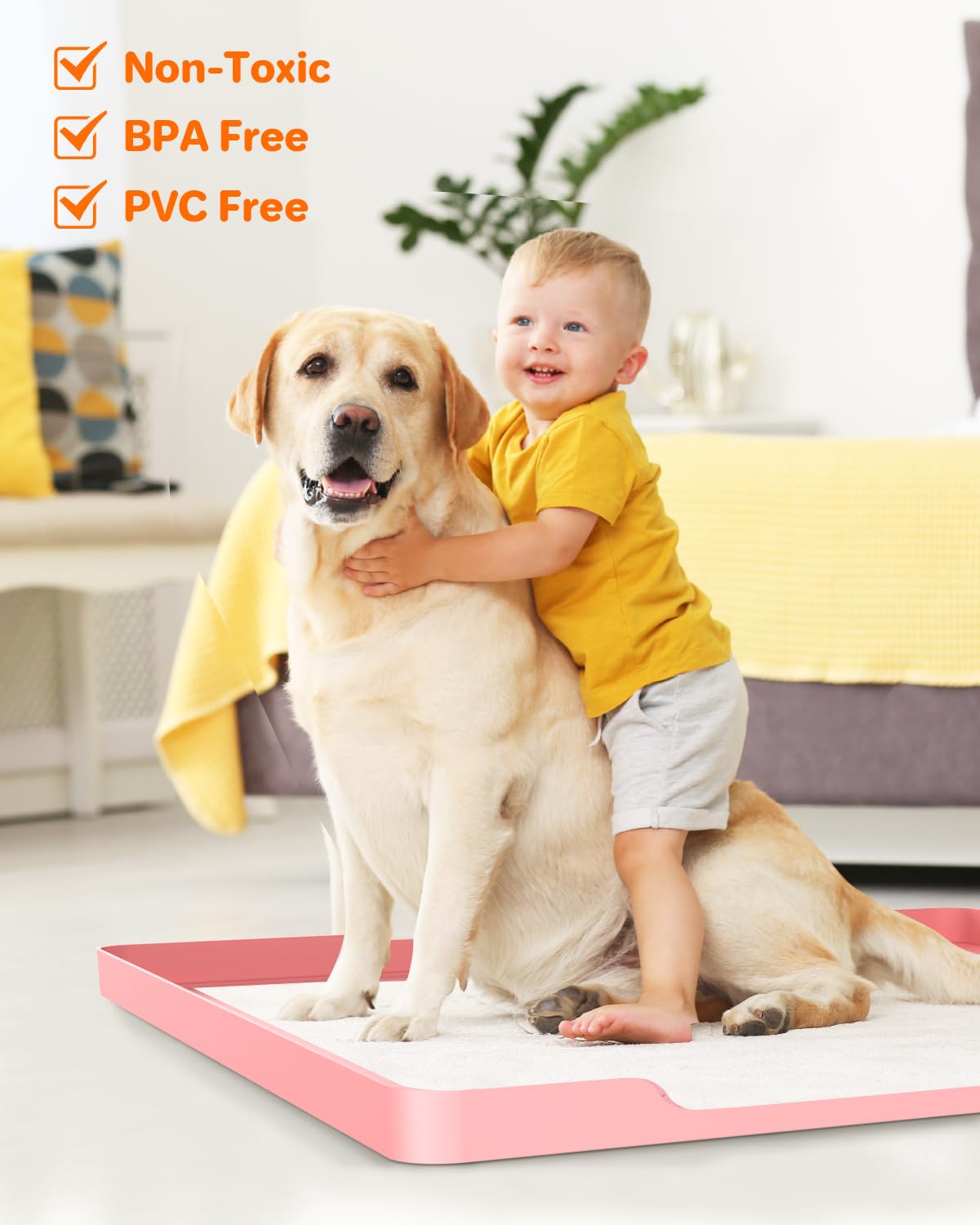 Aisslro 27''X27'' Dog Pad Holder [1 Inch Raised Edge] Dog Pee Pad Holder Non-Slip Silicone Mat & Leak-Proof Dog Potty Tray For F