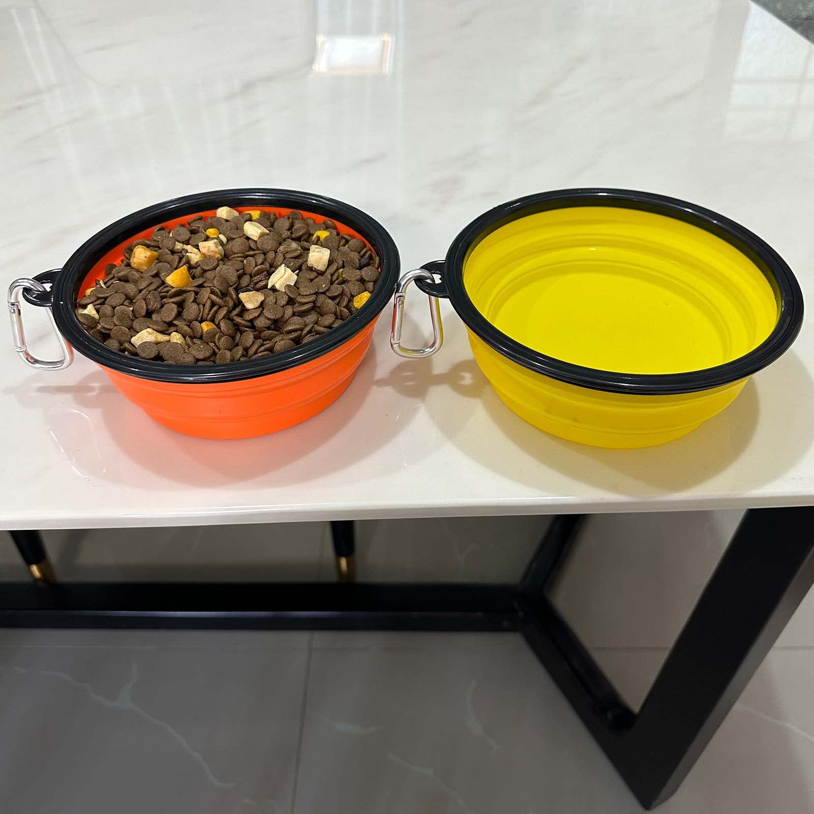 Large Collapsible Dog Bowl 35Oz,2 Pack Portable And Foldable Pet Travel Bowls With 2 Carabiners For Dogs Cats And Small Animals