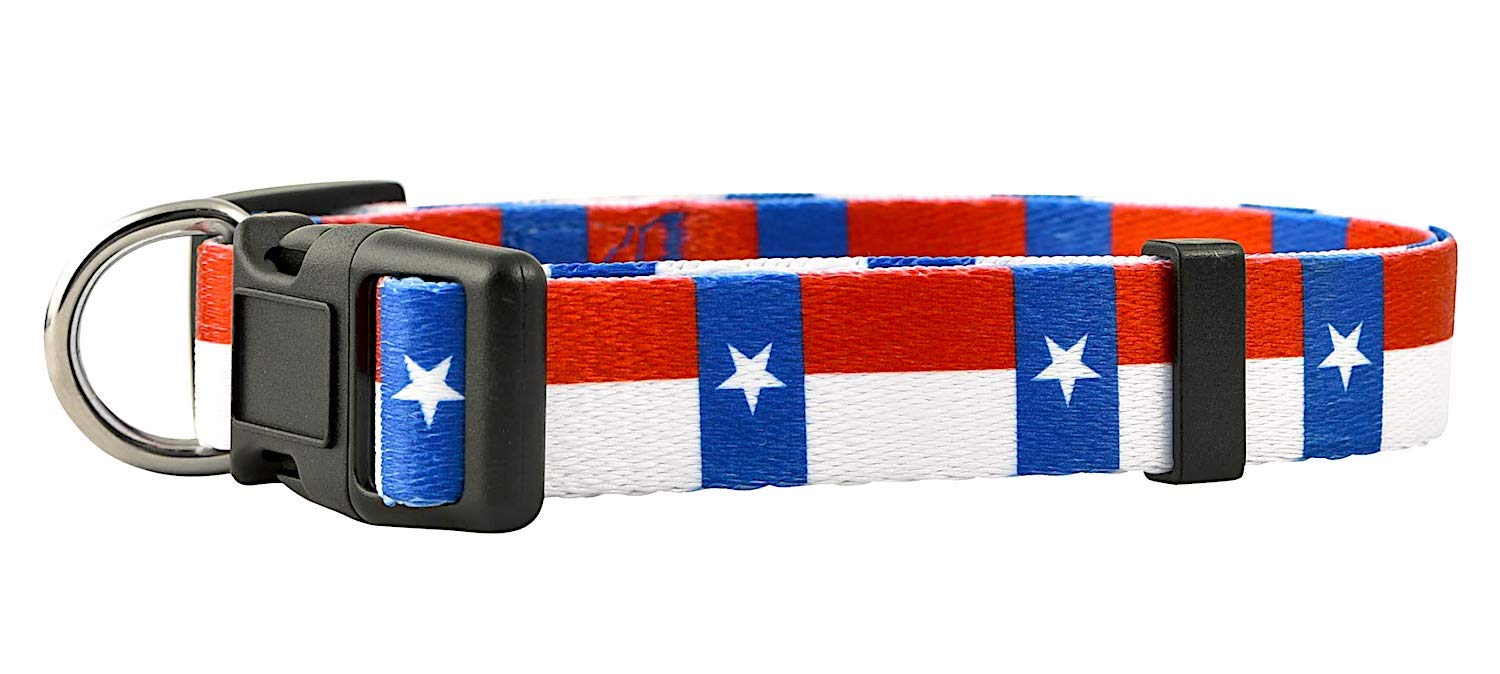 Native Pup Texas State Flag Dog Collar (Texas, Medium)