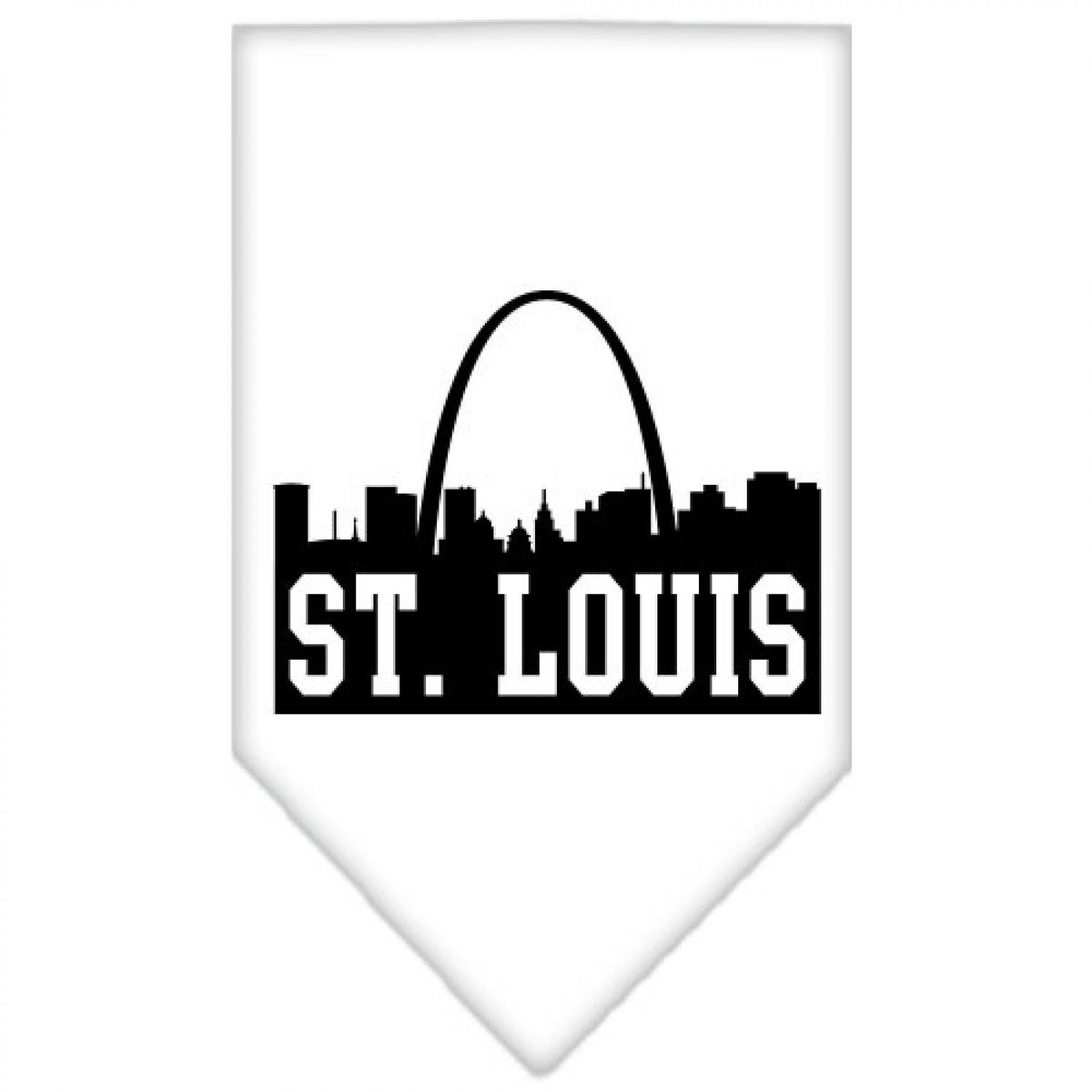 Pet and Dog Bandana Screen Printed, &quot;St. Louis Skyline&quot; White Small