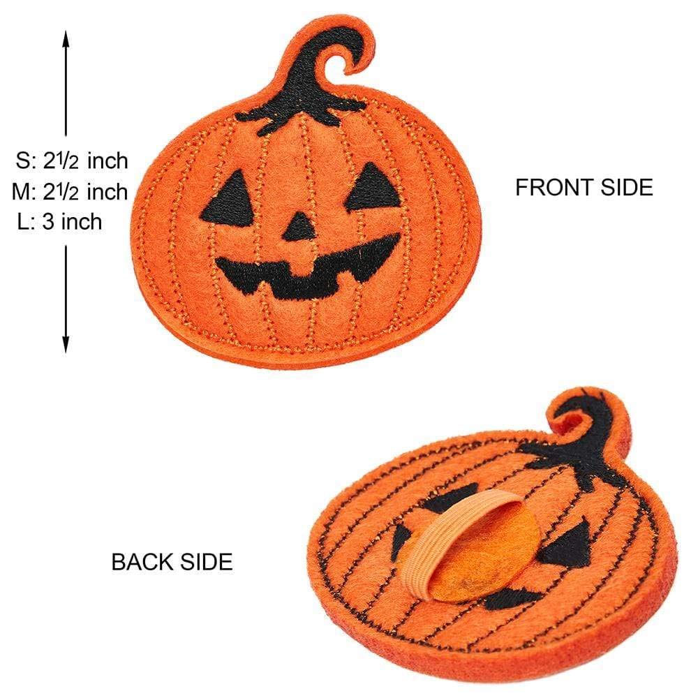 Blueberry Pet 8 Patterns Halloween Pumpkin Party Designer Adjustable Dog Collar with Detachable Decoration, Medium, Neck 14.5''-
