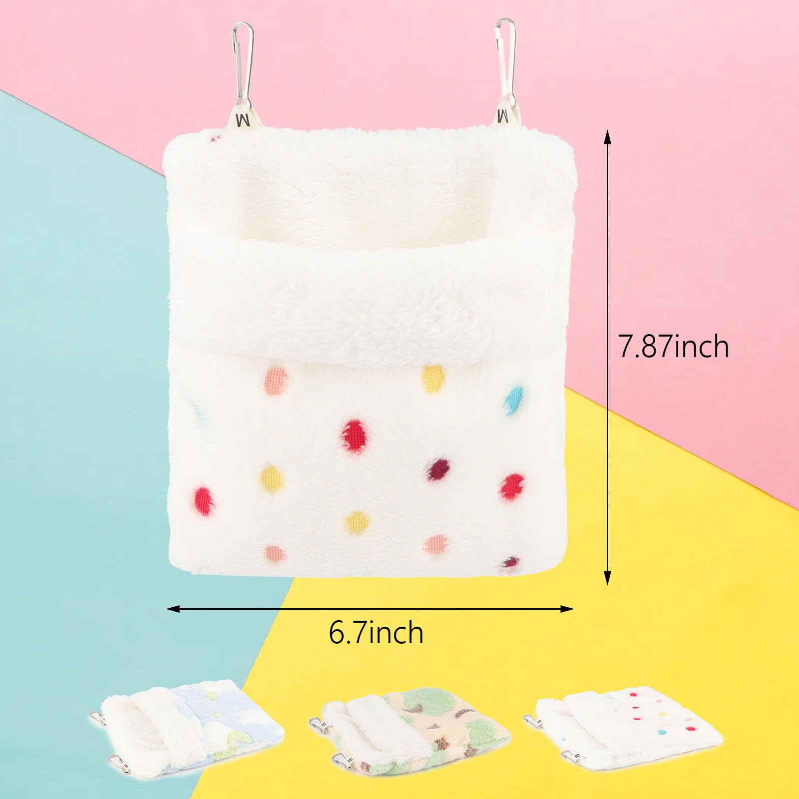 Reshiho Sugar Glider Sleeping Pouch Bag, Warm Hamster Hammock Pouch Sack Small Pet Hanging Bed For Hamster Rat Hedgehog Squirrel