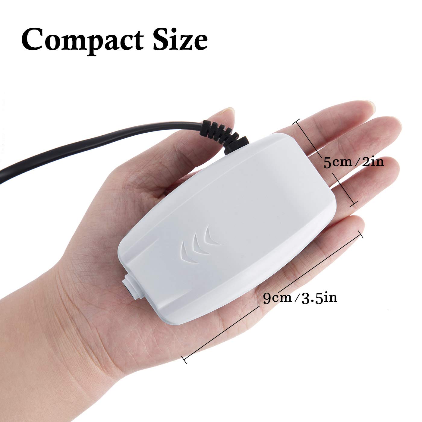 HITOP Single Outlet Aquarium Air Pump, Fish Tank Aerator with Accessories, Quiet Oxygen Pump for Small Tank up to 15gallon (Sing