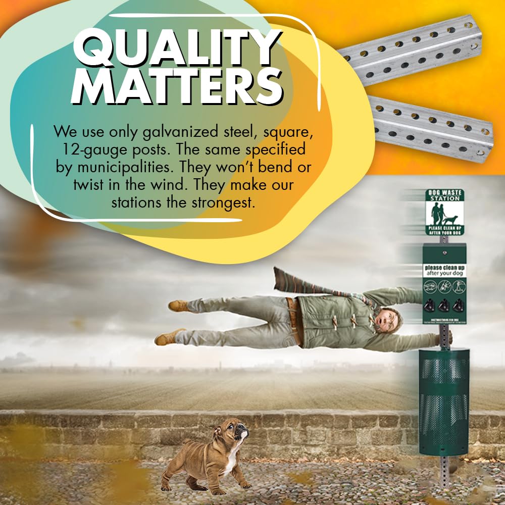 Zero Waste Usa - Rust Proof Aluminum Dog Waste Station Onepul Header Bags - 400 Bags And 25 Liners Included - Over 500K Sold In