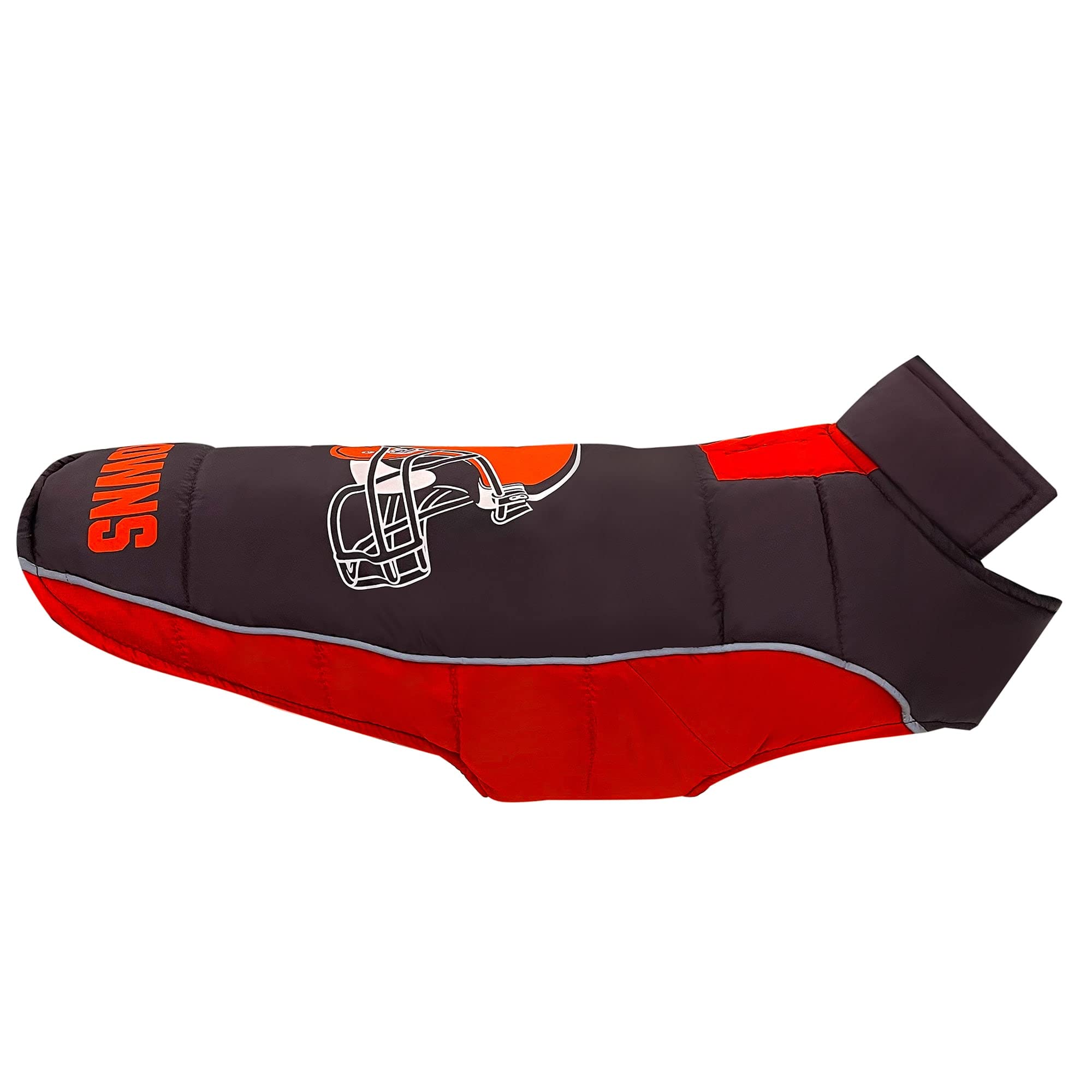 Nfl Cleveland Browns Puffer Vest For Dogs & Cats, Size Small. Warm, Cozy, And Waterproof Dog Coat, For Small And Large Dogs/Cats