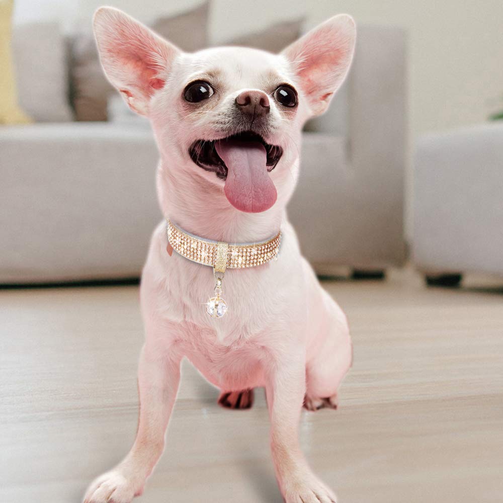 Petshome Cat Collar, Dog Collar, [Bling Rhinestones] Premium Pu Leather With Pendant Adjustable Collars For Small To Medium Dog