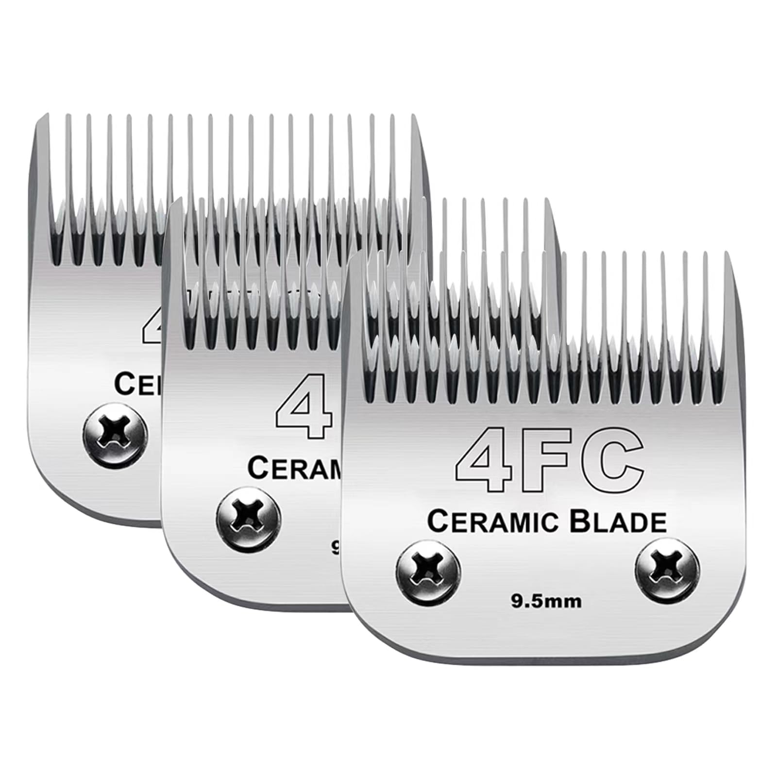 3Pcs 4Fc Blades Dog Grooming Clipper Replacement Blades Compatible With Andis Pet Clipper/Oster A5/Wahl Km Series Dog Clipper,Ce