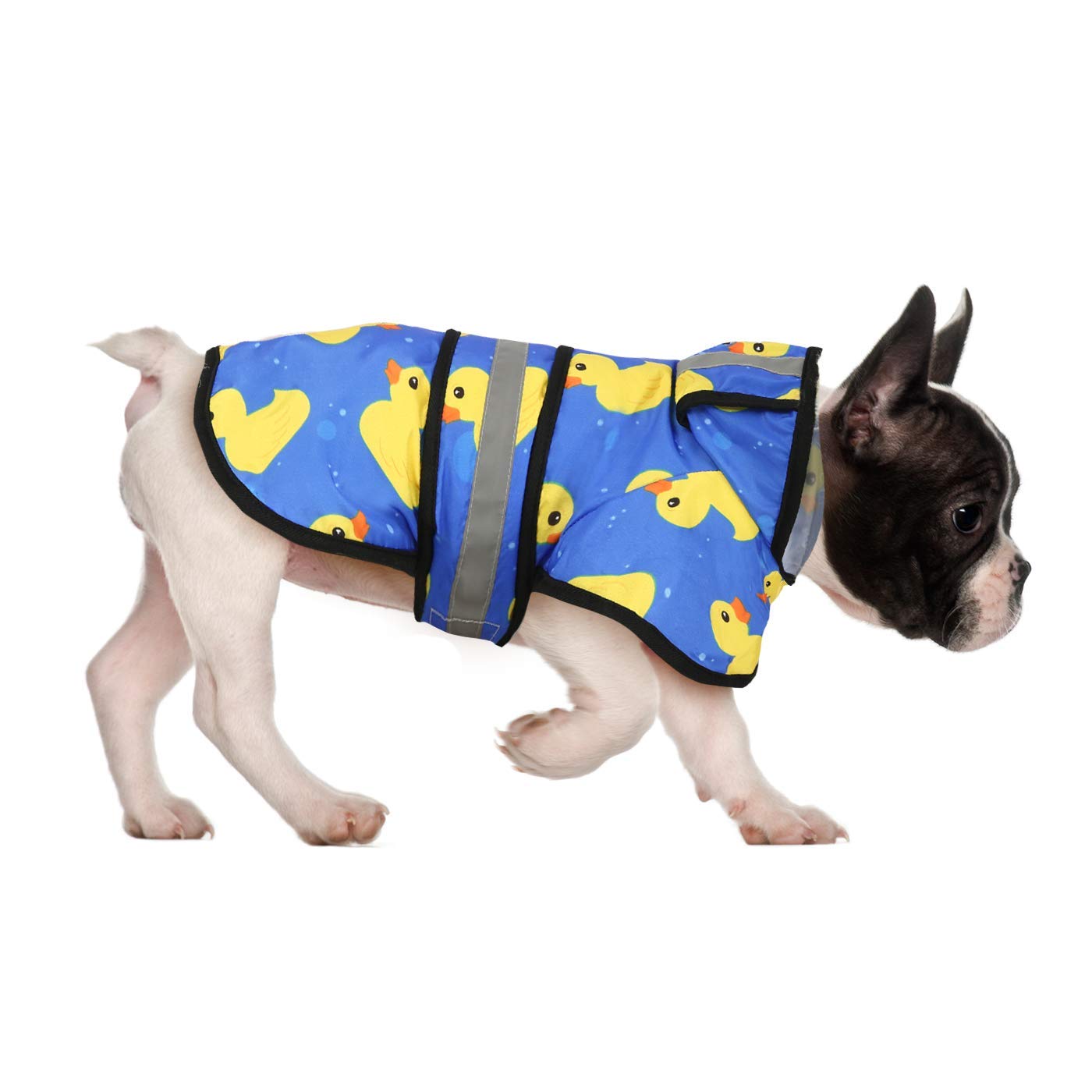 Hde Dog Raincoat Hooded Slicker Poncho For Small To X-Large Dogs And Puppies Rubber Ducks - S