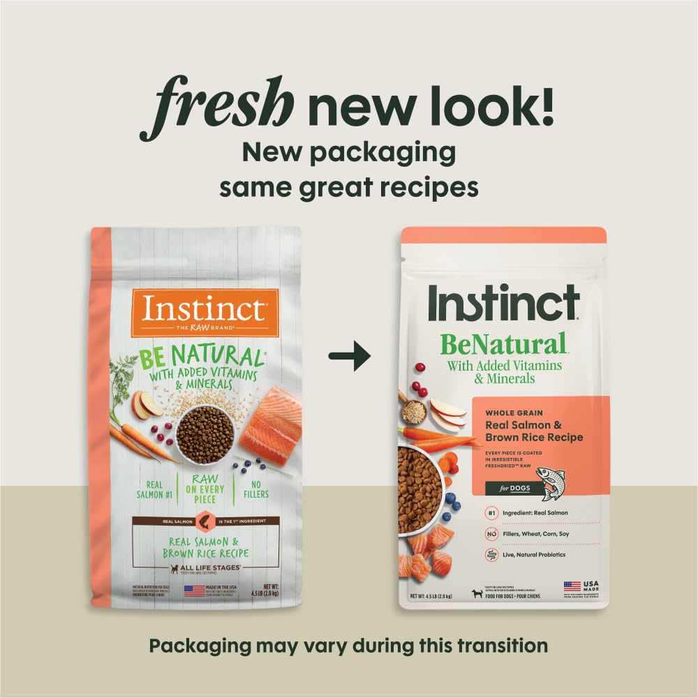 Instinct Be Natural Salmon & Brown Rice Dry Dog Food, 4.5 lb. Bag