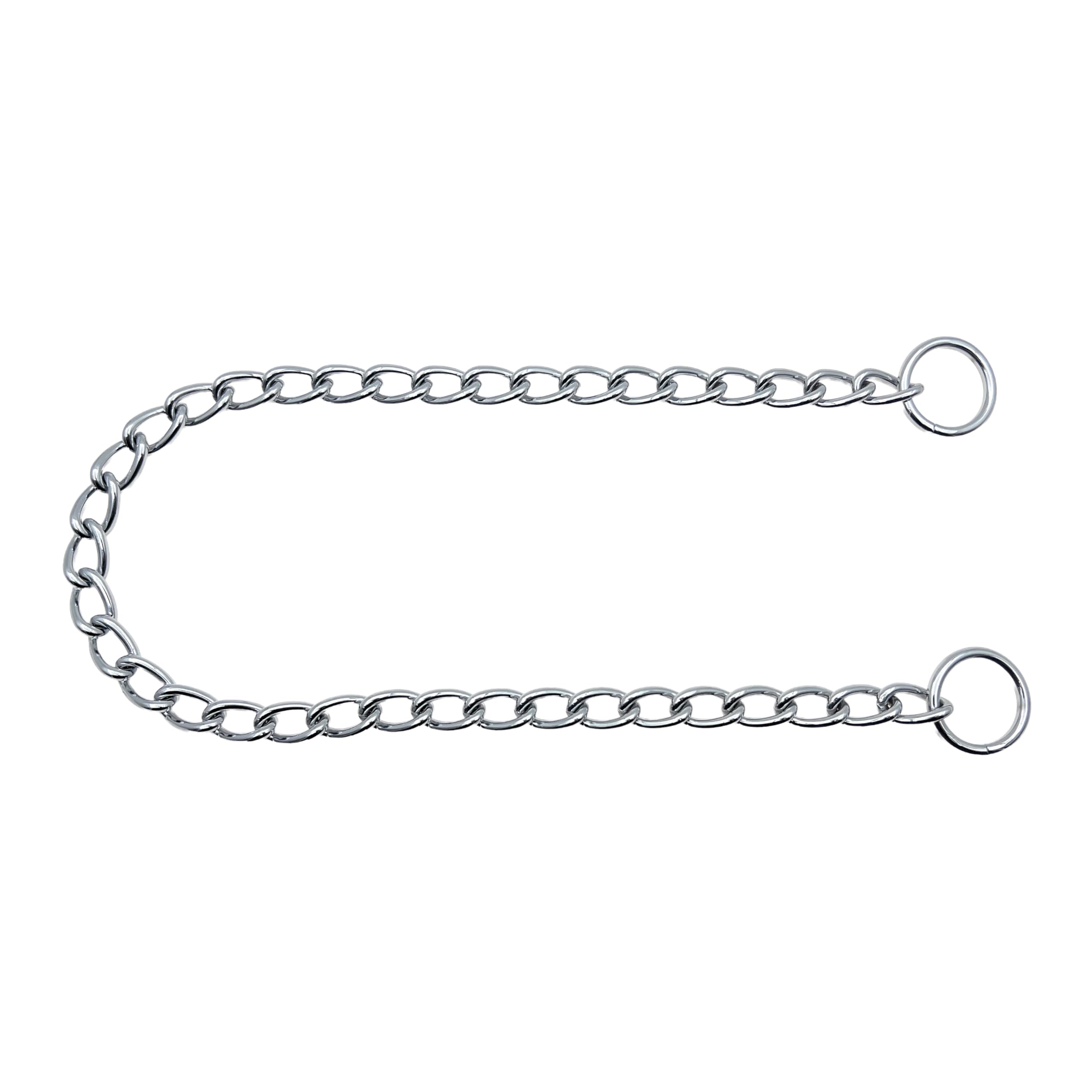 ChampWei Heavy Chain Dog Metal Collars, Adjustable Weather Proof Alloy Steel Necklace for Small Medium Large Dogs (Silver, S)