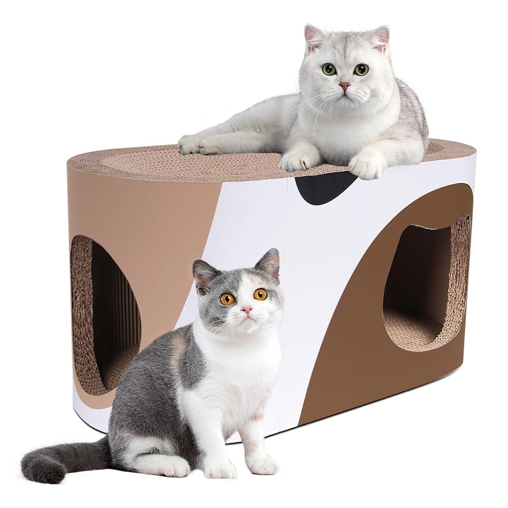 Msbc Big Cat Scratcher Lounge, Corrugated Cardboard Cat Scratcher House With Hole, Large Scratching Lounger Bed, Cat Scratching 