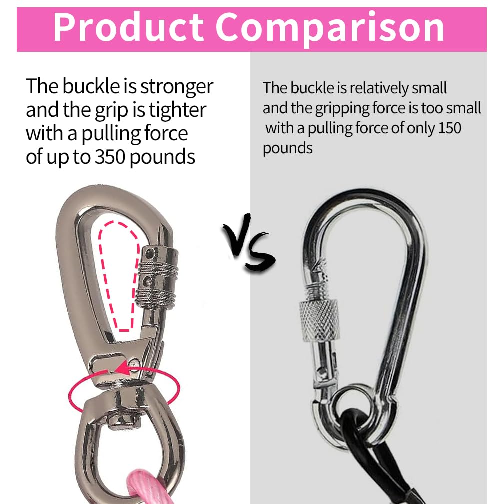 Dog tie Out Cable, 10/20/25/30/50/70/100 feet, Suitable for Dogs up to 350 pounds, Dog Cable with Swivel Buckle, Lightweight, No
