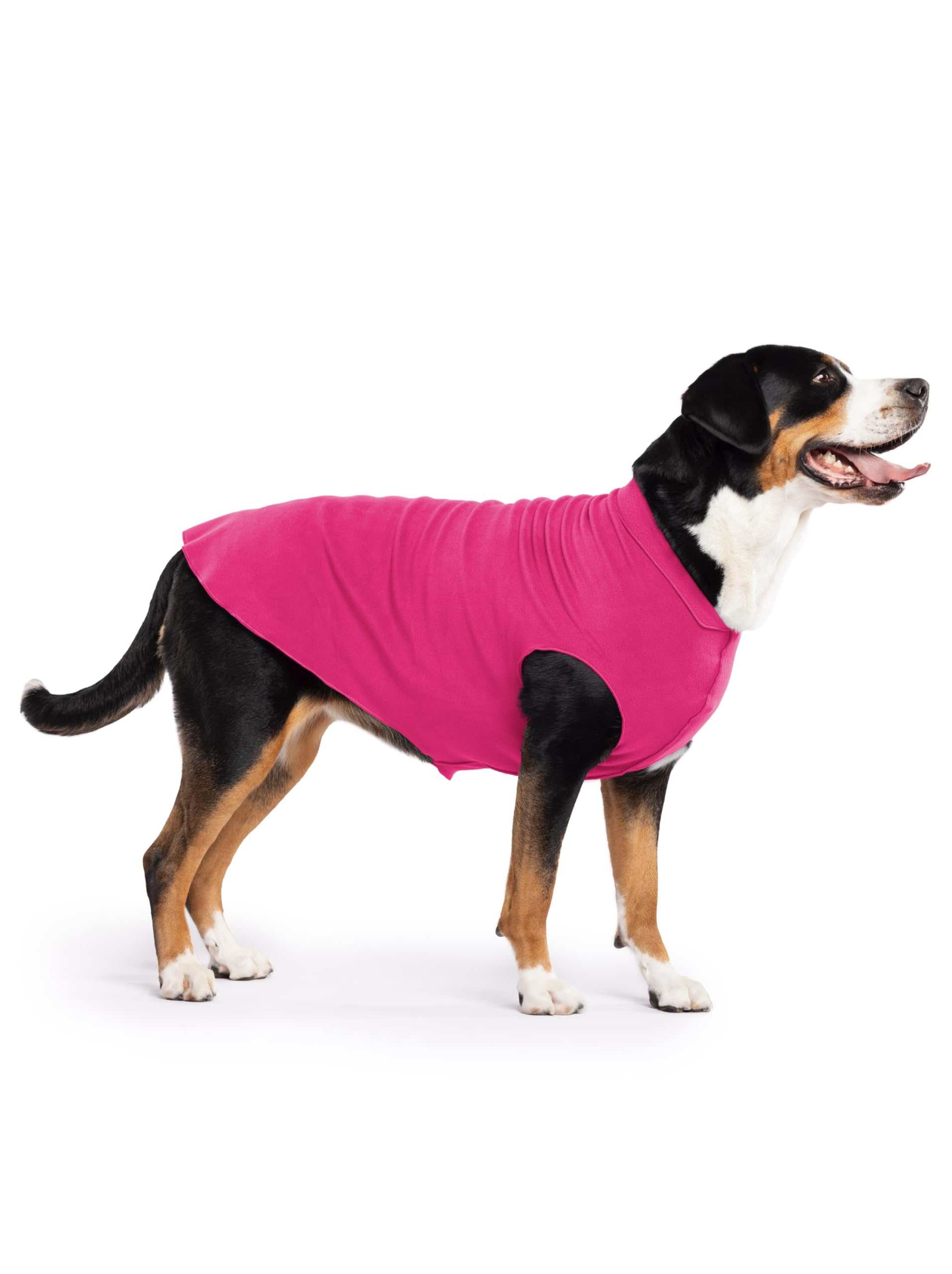 Gold Paw Stretch Fleece Dog Coat, Stretchy Pet Sweater, Machine Washable Pullover For Winter And Fall, Fuchsia, 28