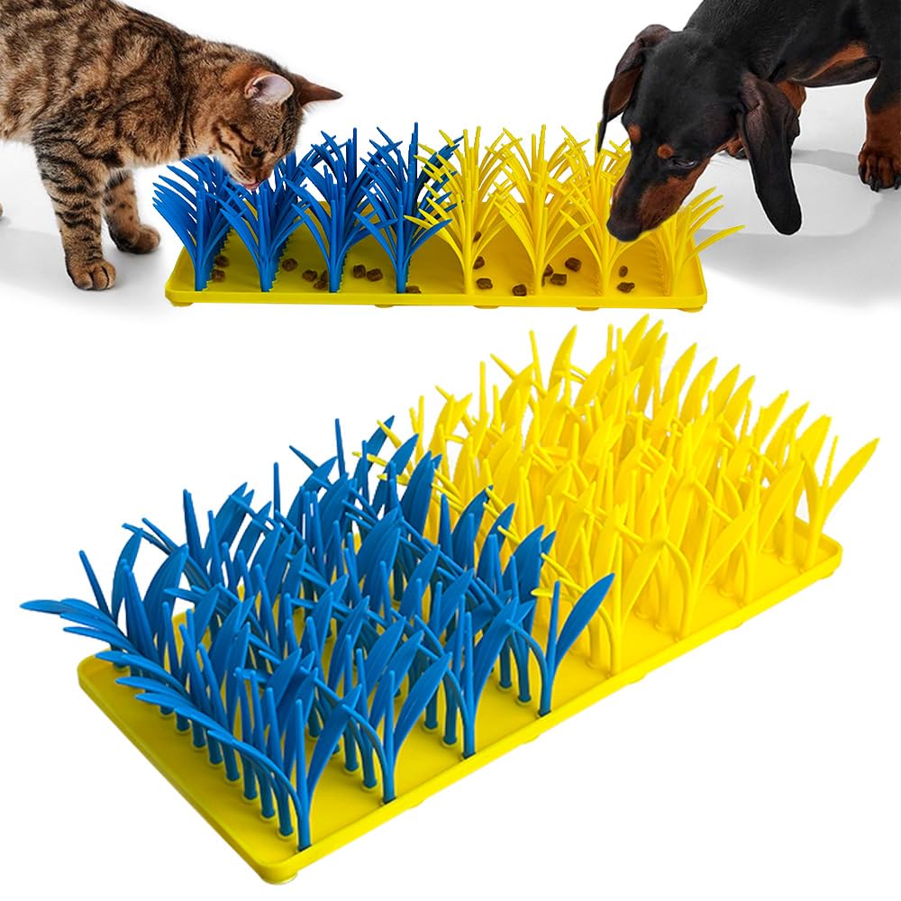 Virgoccy Silicone Grass Mat For Cats & Dogs, Snuffle Mat For Dogs Cats, Slow Feeder Dog Bowl, Interactive Sniff Foraging Mats Fo