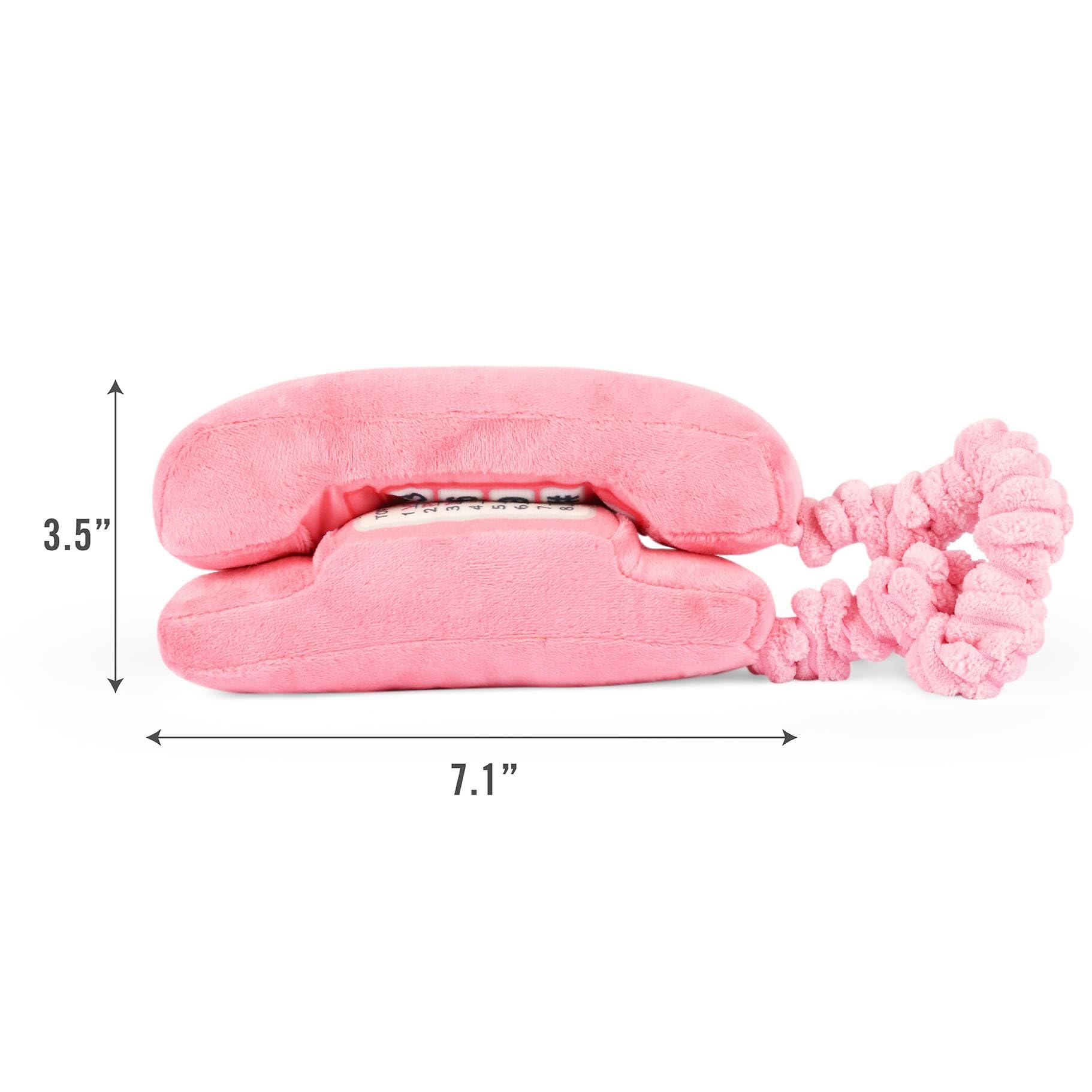 P.L.A.Y. Plush Dog Toy - 1980s Classics Pink Corded Telephone, Durable Squeaker Chew Toy for Puppies & Dogs, Machine Washable