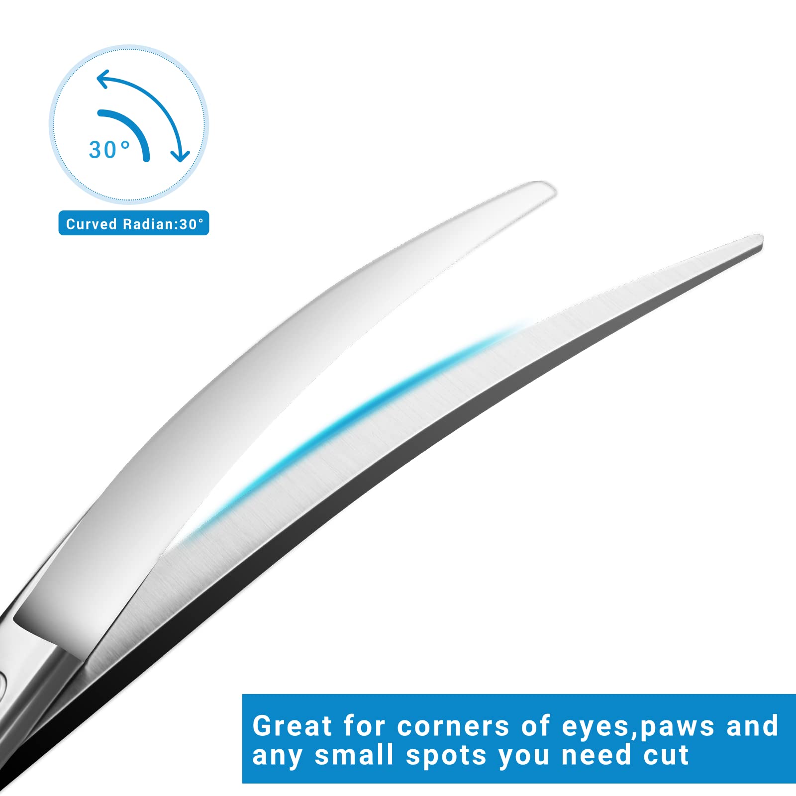 Hashimoto Dog Grooming Scissors, Curved Scissors For Dog Grooming, 6.5 Inch, 30 Degree Of Curved Blade,Light Weight, Pet Shears For Trimming Face And Paws.