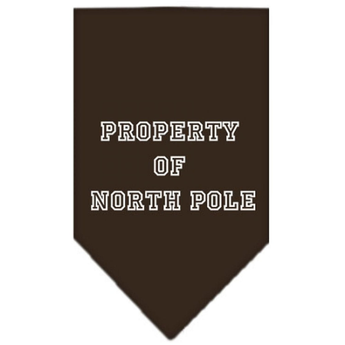 Mirage Pet Products Property of North Pole Screen Print Bandana for Pets, Small, Cocoa