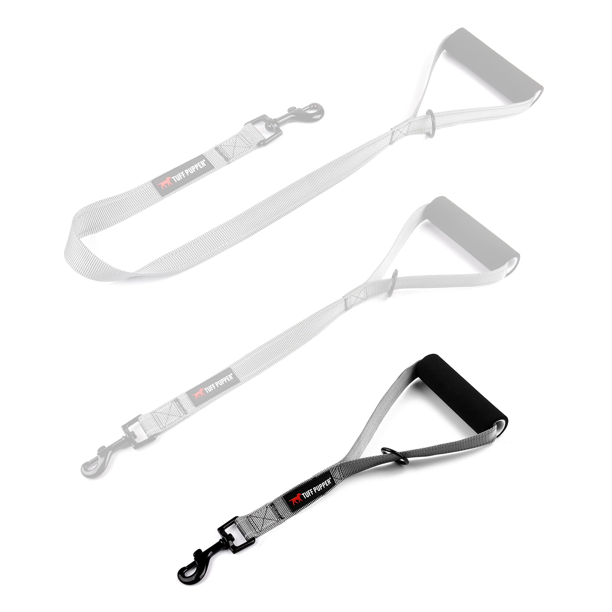 Tuff Pupper Service Dog Leash With Handle For Large Dogs | 12 Inch | Perfect For Services Dog Harness & Large Dog Training Leash | Traffic Leash Handle W/Padding | Short Leash Dog Coupler