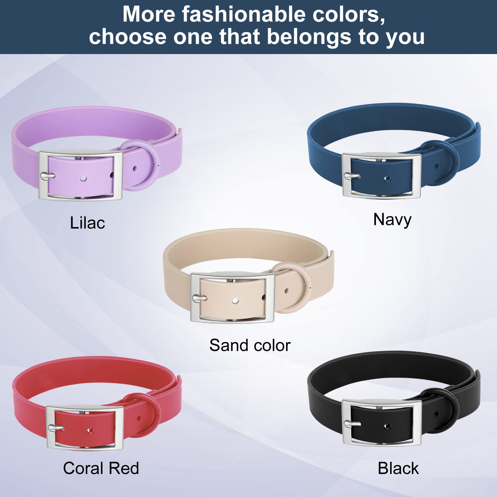 Adjustable Dog Collar with Airtag Holder: Durable Dog Collars, Soft Rubber Coated Webbing, Waterproof and Easy to Clean, for Sma