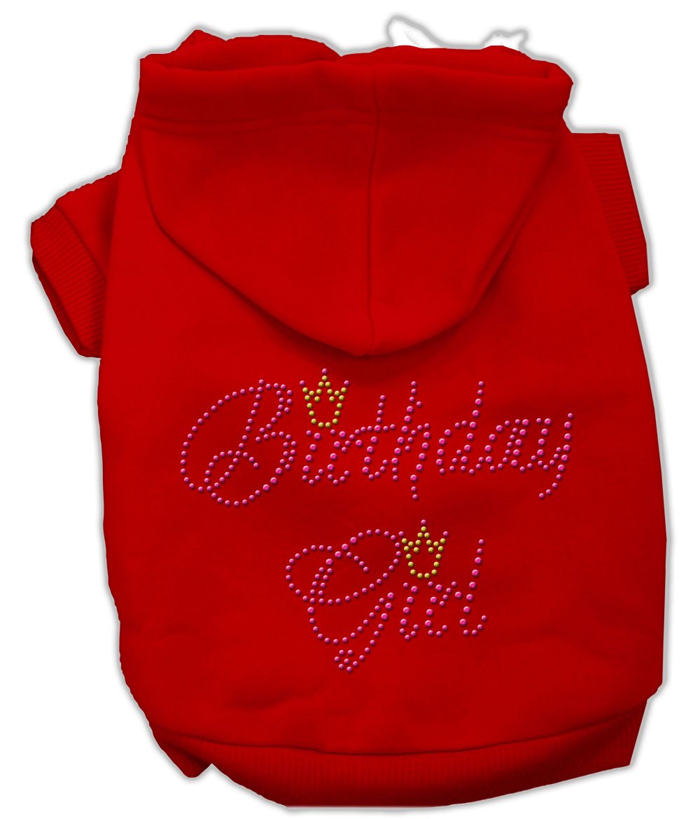 Mirage Pet Products 12-Inch Birthday Girl Hoodies, Medium, Red