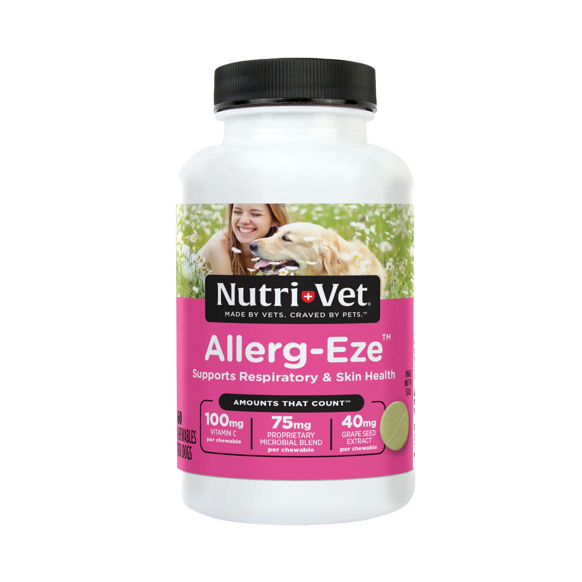 Nutri-Vet Allerg-Eze Chewables for Dogs, Formulated Antioxidants and Omega-3 Acids, Dog Allergy Relief, Supports Respiratory and