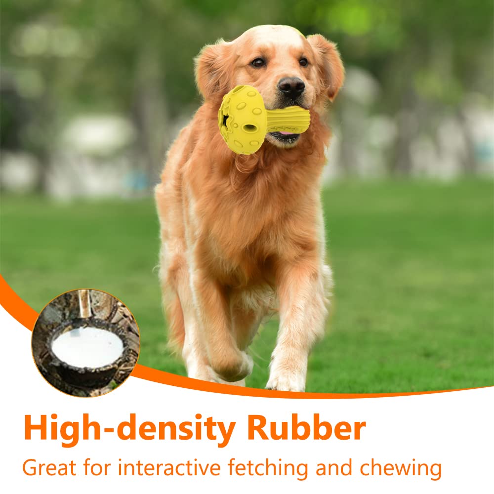 SCHITEC Dog Chew Toy for Large & Medium Dogs, Rubber Treat Dispensing Toy for Aggressive Chewers, Interactive Slow Feeder Tough
