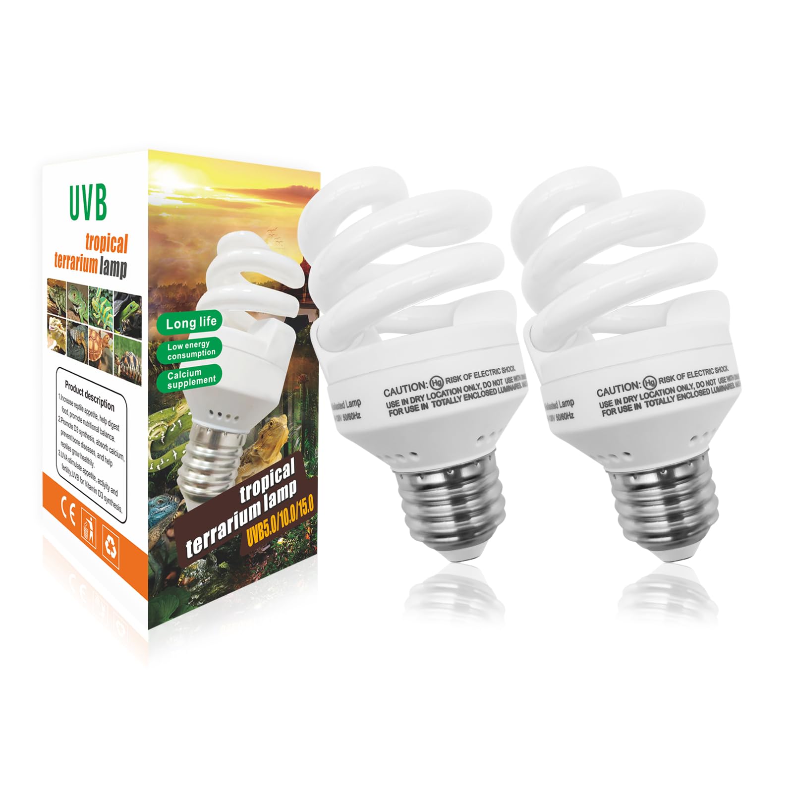 Yimidool Uvb Light For Reptiles, 9W 10.0 Reptile Heat Lamp Bulbs, Uva Uvb Reptiles Light Bulbs Ideal For Rainforest Reptiles, Be