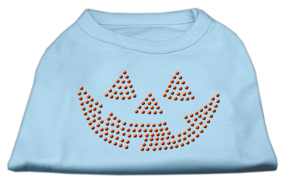 Halloween Pet Dog & Cat Shirt Rhinestone, Jack O' Lantern Baby Blue XS (0-3 lbs.)