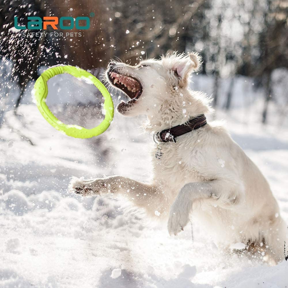 LaRoo Dog Toys for Aggressive Chewers,Floatable Dog Flying Disc,Sizes Dog Tug Toy,Interactive and Tug of War Dog Toy,Funny Teeth