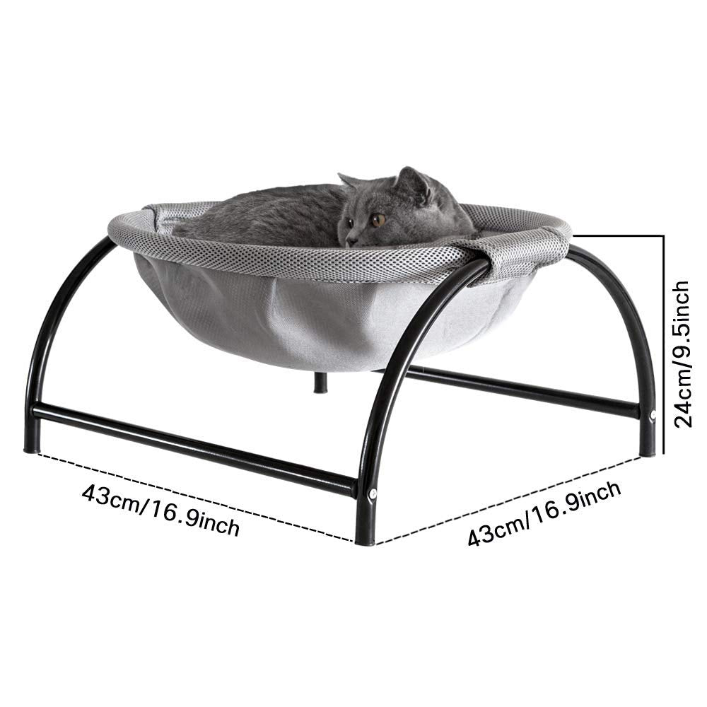 Junspow Cat Bed Dog/Pet Hammock Bed Free-Standing Sleeping Bed Pet Supplies Whole Wash Stable & Breathable Easy Assembly Indoors Outdoors, 17.7 In X 15.5 In X 9.1 In