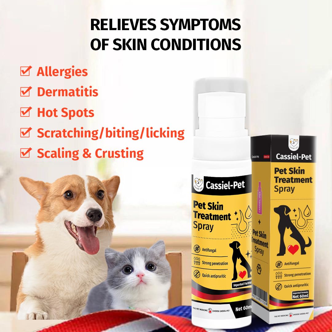 Cassiel pet Hot Spot Spray for Dogs, Itch Relief Spray & Hot Spot Treatment for Dogs, Helps Alleviate Allergies Dry Itchy Skin,