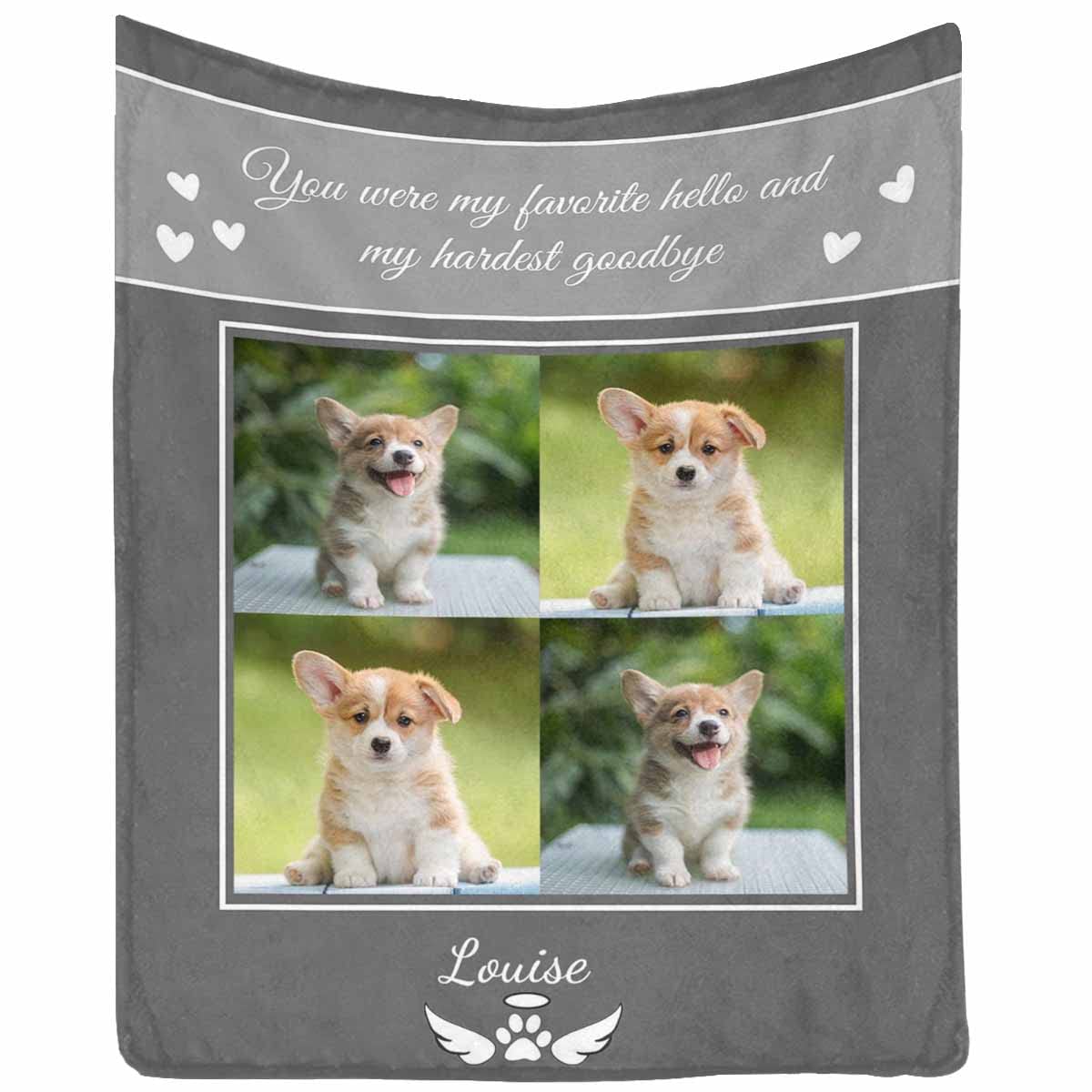 Interestprint Custom Blanket You Are My Favorite Hello And My Hardest Goodbye Dog Loss Sympathy Memorial Dog Remembrance Blanket