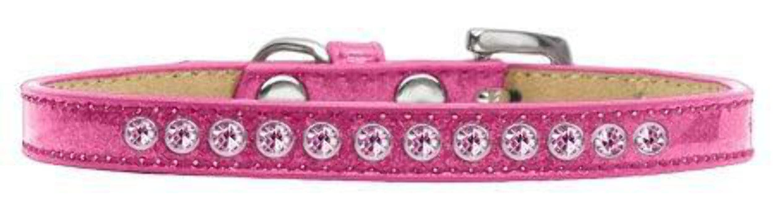 Dog, Puppy and Pet Ice Cream Collar, Pearl & Light Pink Crystal Rimsets Black 12