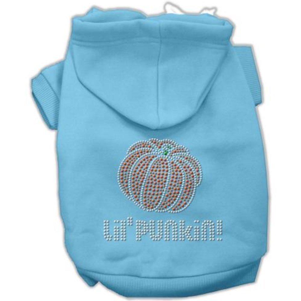 Halloween Pet Dog & Cat Hoodie Rhinestone, &quot;Lil Punkin&quot; Baby Blue XL (14-20 lbs.)