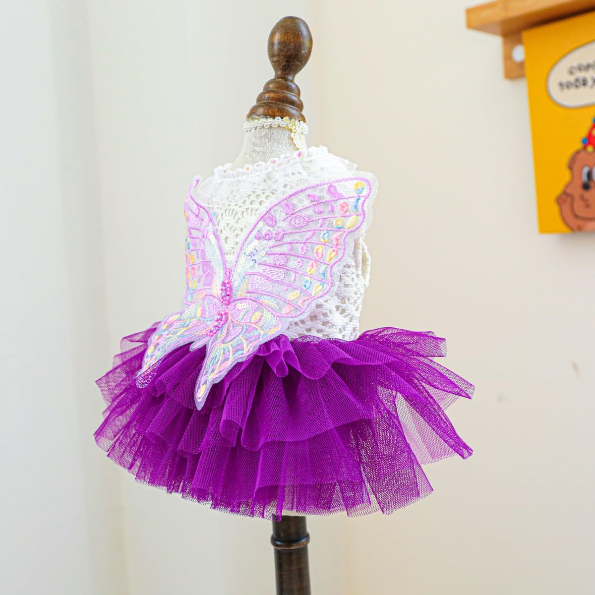 Marupet Fashion Sweet Puppy Dog Blingbling Princess Skirt Pet Dog Lace Cake Camisole Tutu Dress B-Purple S