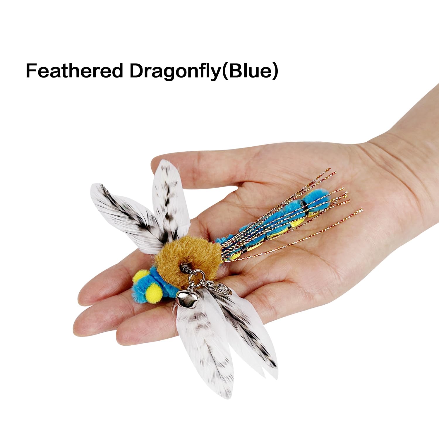 Ttcat Cat Feather Toys, 3 Pcs Simulation Insects Dragonfly Grasshopper Refills, Cat Toys Replacement Feathers For Cat Kitten Wan